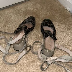 Free People Lace up Mules